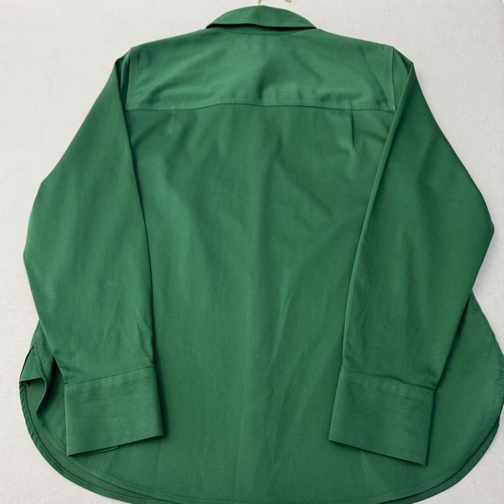 Chico’s Blouse Womens Button Up No Iron Stretch Juniper Green Size 6 Chico’s 0.5 - Picture 4 of 6